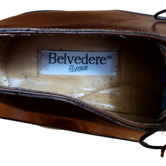 Belvedere Florence Brown Ostrich Leather Men\'s Oxfords Size 13 main image 5